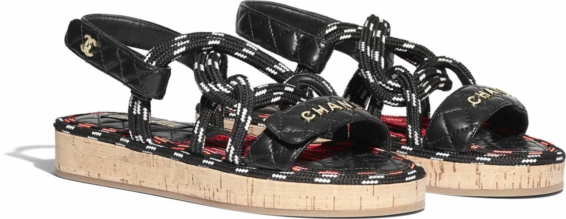 chanel white sandals coco beach 2020